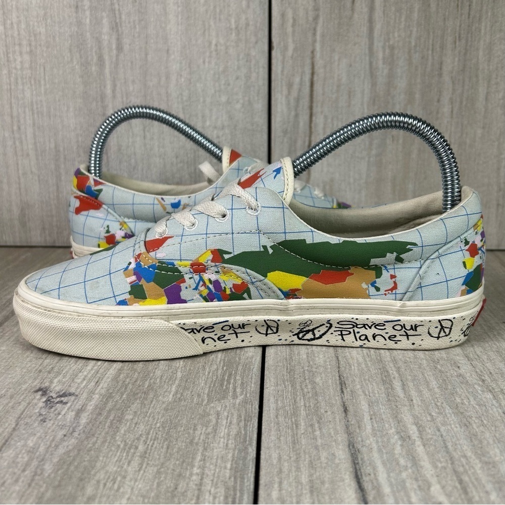 Vans Era ‘Save Our Planet’ World Globe Map Lace Up Sneaker Women’s Sizes 7 - Picture 2 of 10